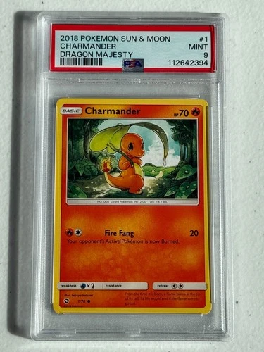 Charmander! PSA 9! MINT! 2018 Pokémon Sun & Moon Dragon Majesty #1 LOW POP=55