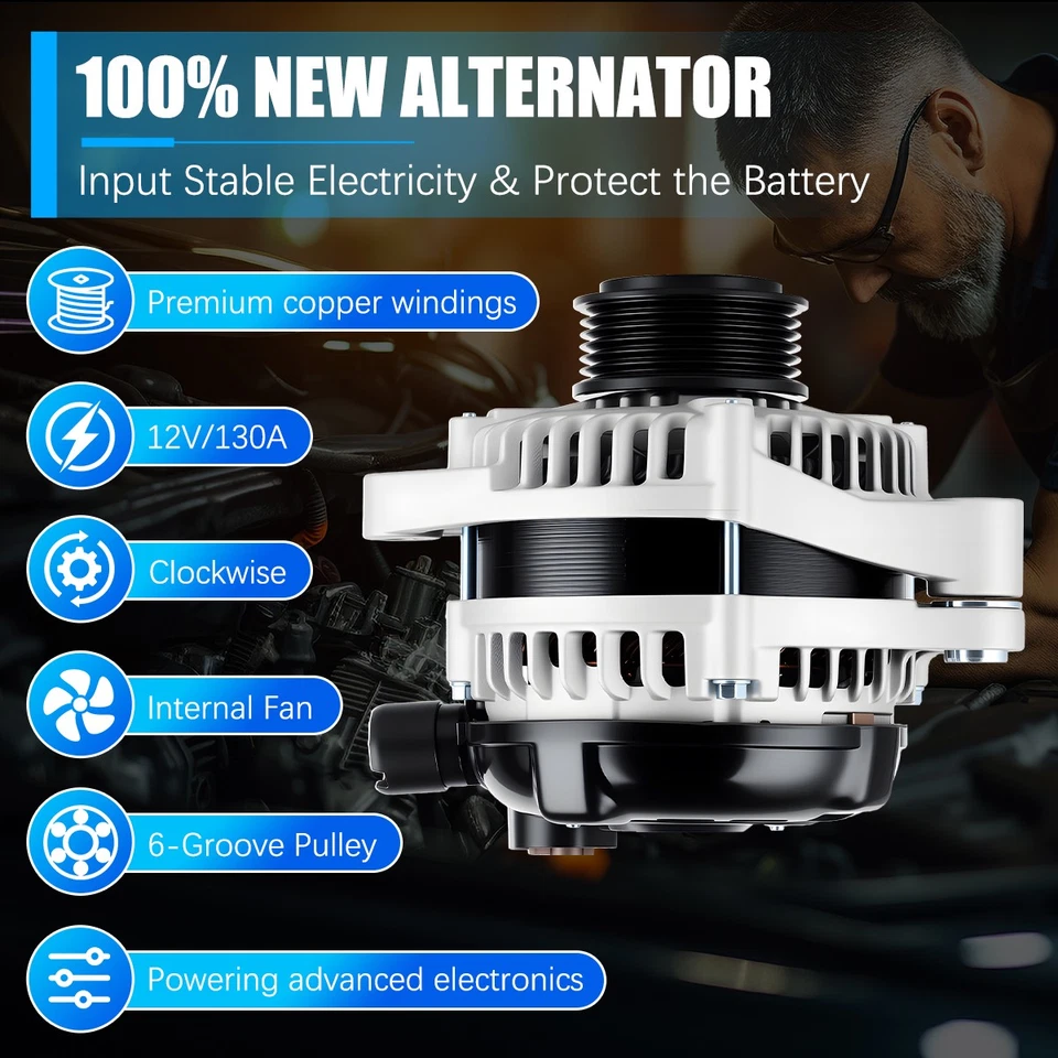 Genuine Alternator For 2012-2015 Honda Pilot Ridgeline 2011-2013 Odyssey 130Amp Foto 2 de 4