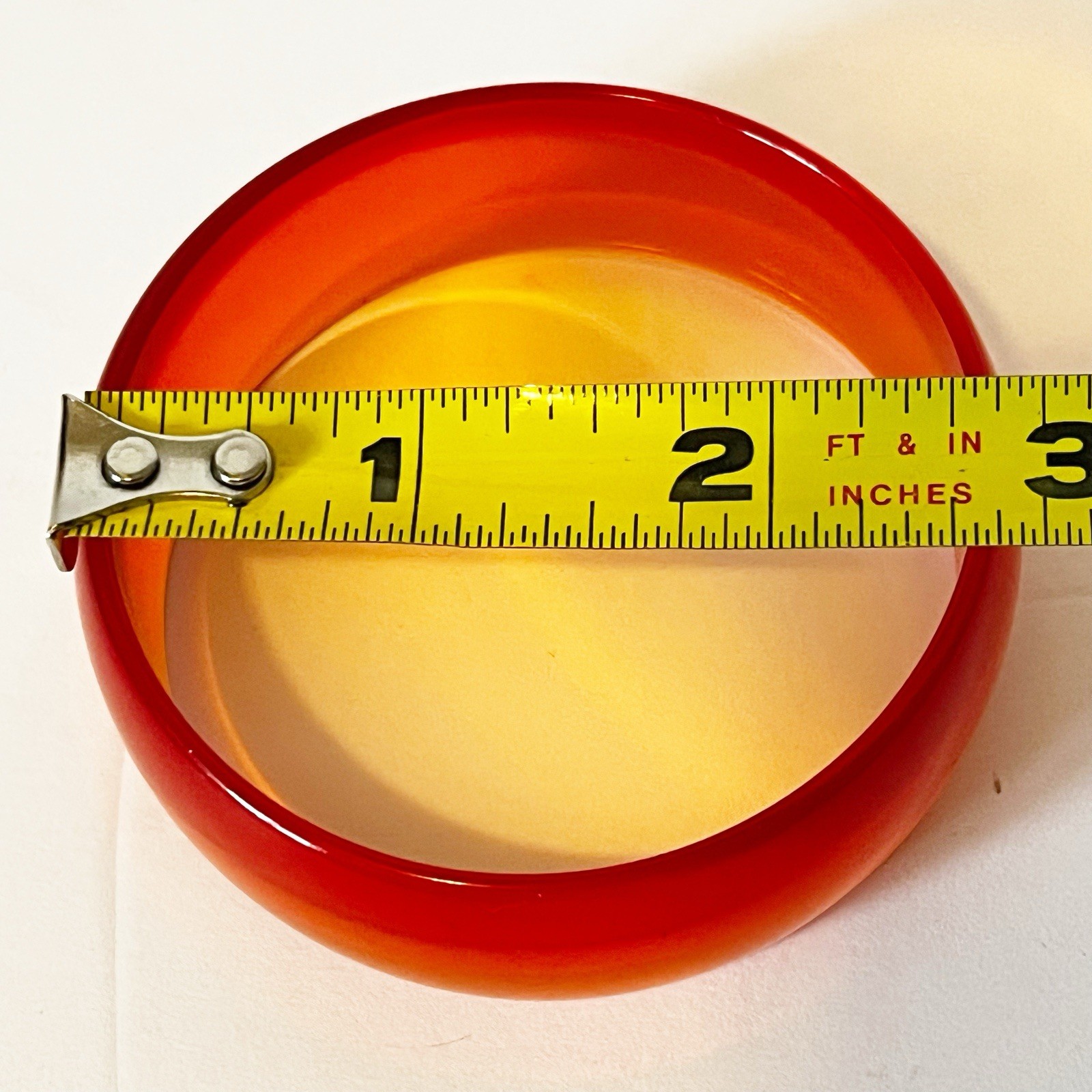 Acrylic Orange Bangle Bracelet Translucent Retro … - image 10