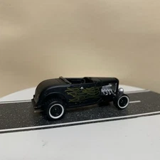 Johnny Lightning Retro Rods Series #4 32 Ford Hi Boy Roadster Black With Flames 