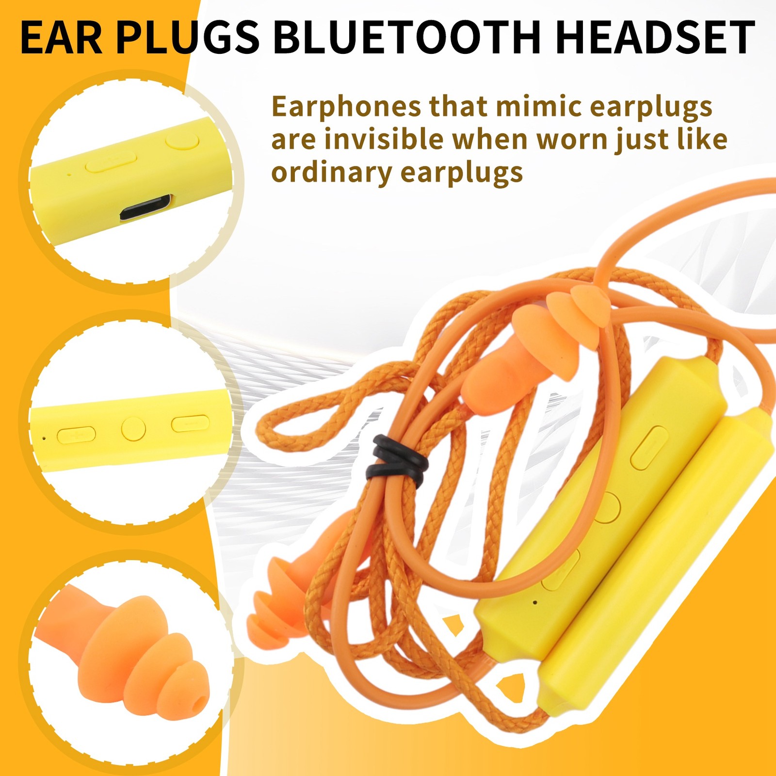 Tappi Auricolari Auricolari Bluetooth con Cancellazione del Rumore Cuffie da Lavoro