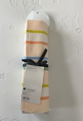 Room Essentials NEW Striped Table Runner 72''x14'' Spring, Summer, Easter Cotton 