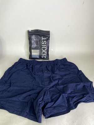 2xist Luxe Dream Knit Boxer Shorts Underwear Navy Blazer Blue Mens Size S