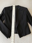 Theory Black Cropped Open Front Lightweight Wool Scuba Jacket Women's Size 6 EUC — photo 2
