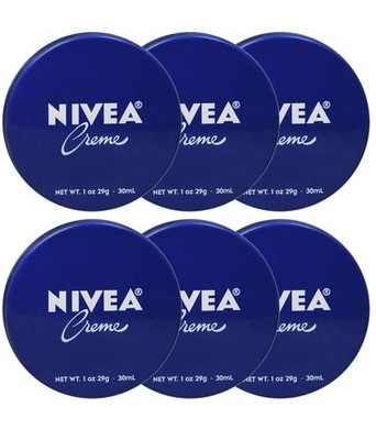 6 Pcs Nivea Moisturizing Skin Cream 1 oz/30ml Travel Size Creme for Hand, Body