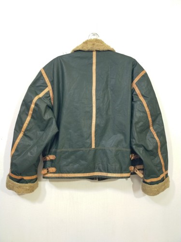 Vtg 80s Mens Diesel Neoclassic Bomber Motorcycle Fleece Liner PVC Jacket Size XL - Picture 15 of 20