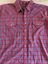 McGregor Vintage Pearl Snap Western Shirt Red Plaid Button Down Men  s XL