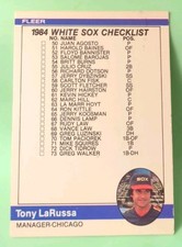 1984 Fleer - Checklist Tony LaRussa #649 Boston Red Sox - Chicago White Sox