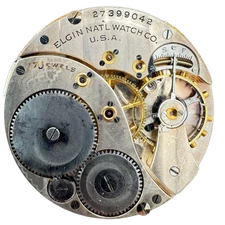 Antique 12s 1925 Elgin 17 Jewel Mechanical Pocket Watch Movement 477 USA