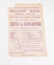 Eisenbahn Handzettel Great Northern Rly Doncaster Rennen 16. September 1881