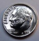 1959-p   Brilliant Proof  Roosevelt dime  90% silver .0723 troy oz. ASW