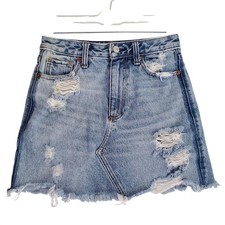 Abercrombie Fitch Skirt Womens 25 0 Blue Zoe Natural Rise Vintage A-Line Denim
