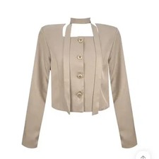 Blouse  Tie Set, R/Feminine Fit, Leanne Muffler  Square Long Sleeve Blouse