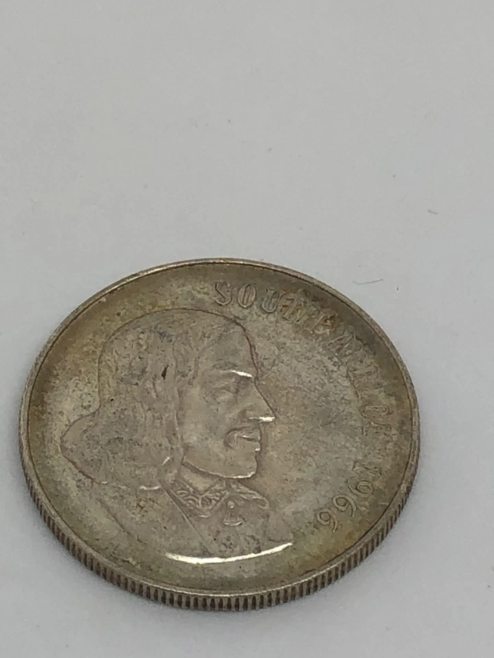 Pièce 1 Rand 1966 Afrique du Sud – Argent 80% (.800 Silver) - Photo 1/2