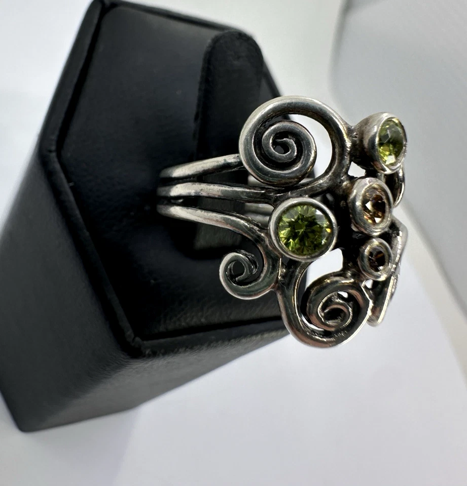 Anillo de piedras preciosas Pandora 925 vientos de otoño talla 8 Foto 4 de 4