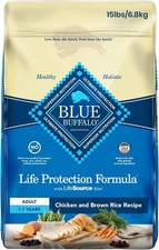 Blue Buffalo Life Protection Formula Adult Dry Dog Food Chicken Brown Rice 30Lbs 1.63 per pound