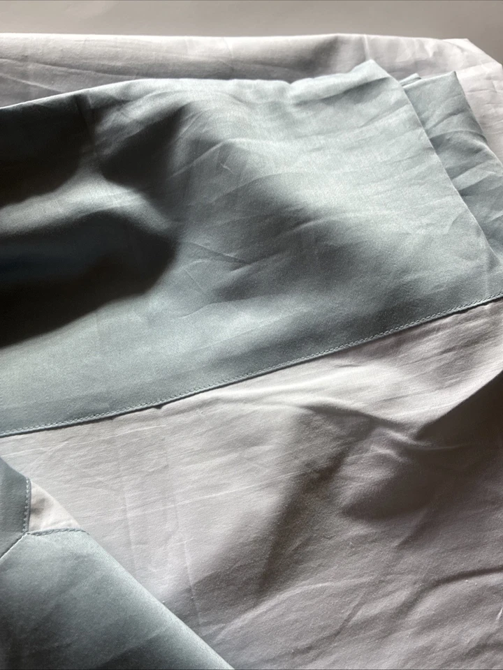 SFERRA CASIDA QUEEN DUVET COVER POOL BLUE COTTON PERCALE HOLIDAYS - Image 3 of 4