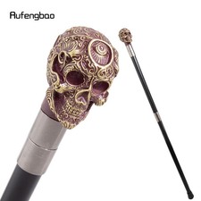 Purple Yellow Resin Skull Head Walking Cane Fashion Cane Decorative Cane