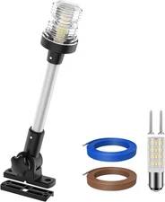 Obcursco Boat Stern Lights, 2NM 360° 12''Horizontal Swing, Silver 