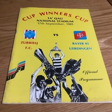 Zurrieq V Bayer Uerdingen Football Programme 1985/86 (Malta) ECWC