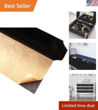 12"x354" Black Self Adhesive Velvet Flocking Liner for Jewelry Drawer Fabric ...