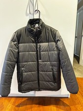 zero exposure puffer jacket men medium, grey/black, excellent condition
