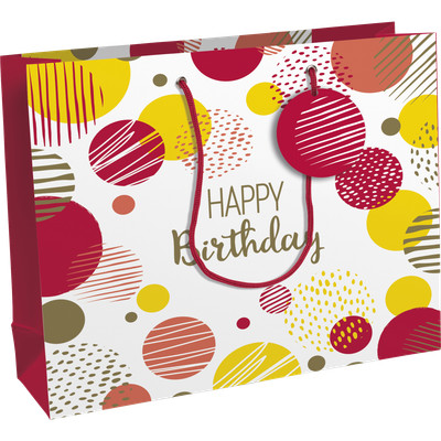 Clairefontaine 6x Happy Birthday, Geschenktasche 37,3x11,8x27 ,5cm Rosa 32484-6C