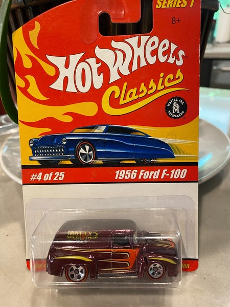 Hot Wheels Classics Serie 1 Nr. 4 Von 25 Lila 1956 Ford F-100 Modellauto 1:64-image