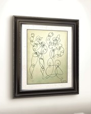 Pablo Picasso Ink Drawing On Original Paper 1958 Modern Art