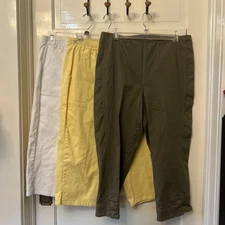 3 Pair Denim And Company D&C Active Stretch Capris Pedal Pushers Sz M