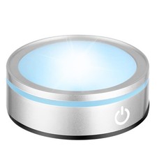 LED Light Base Non-slip Round Silver Display Stand for Glass Crystal Spherical