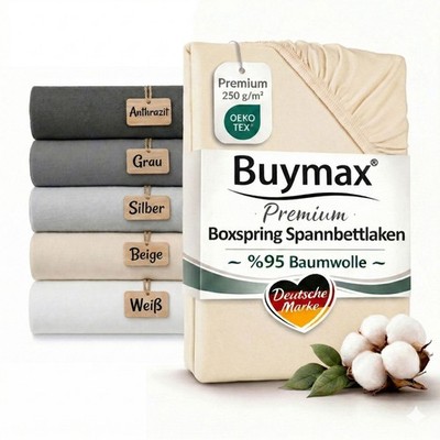 Premium Boxspringbett Spannbettlaken  % 95 Baumwolle % 5 Elastan 250 g/m2-35 cm