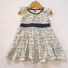 Tea Collection Size 2 Girls Dress 100% Cotton Flutter Sleeve EUC