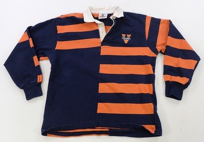 Rare Vintage BARBARIAN Virginia University Cavaliers Striped Rugby Shirt 90s L