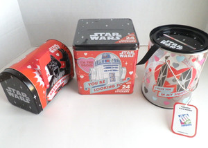 Star Wars Valentine Day Tin Mailbox Containers New Set of 3