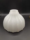 Antique MILK Opal Art Deco Glass PANELED 7" Pendant UMBRELLA SHADE