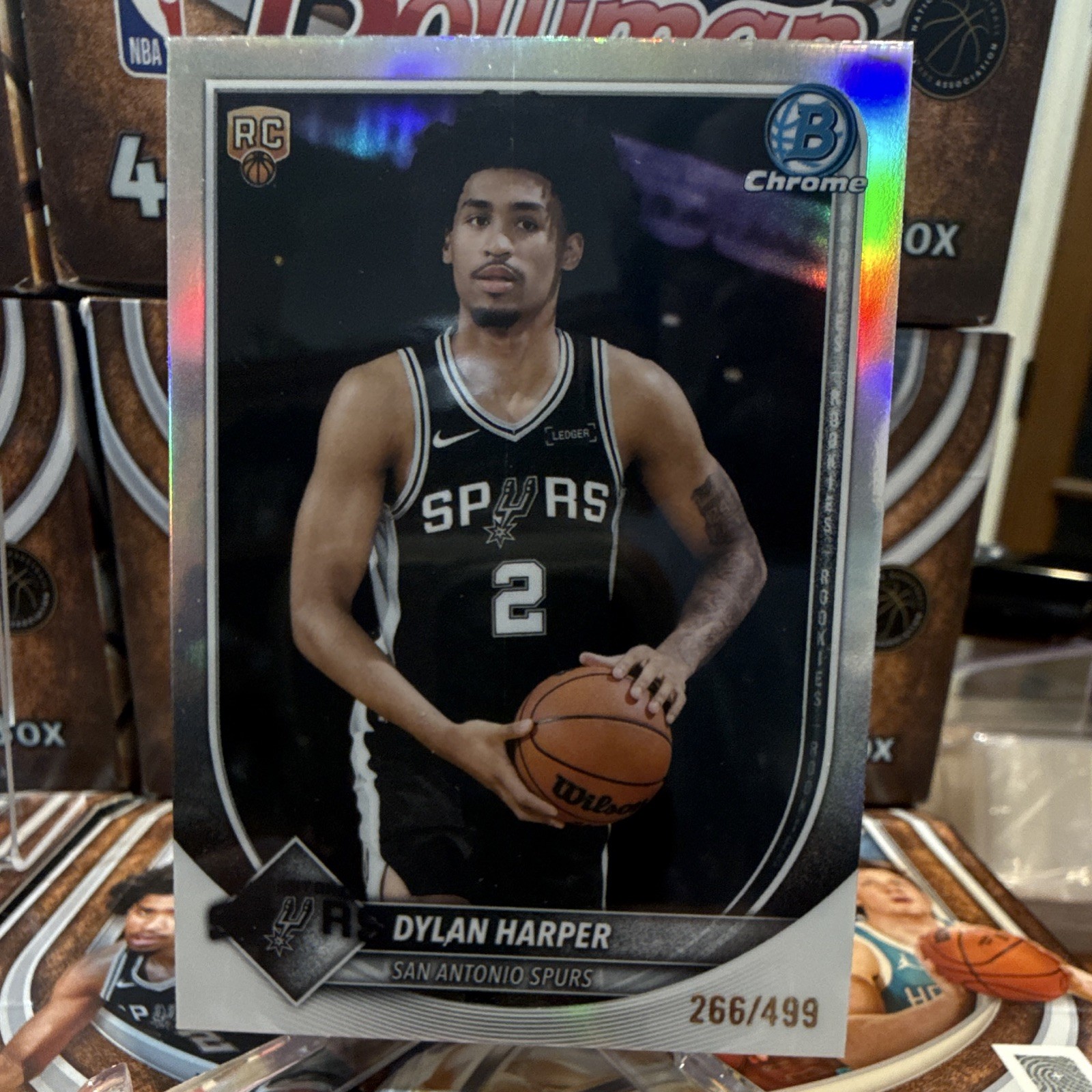 Topps Bowman Chrome 2025-26 Dylan Harper Spurs RC Refractor #BCV-2 /499