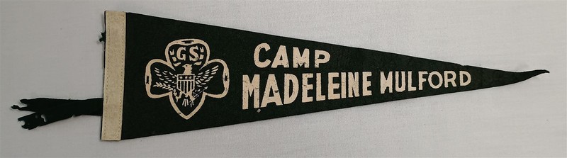 Vintage Girl Scouts Camp Madeleine Mulford Souvenir Felt Pennant