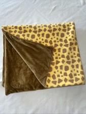 Animal Adventure Baby Blanket Giraffe Reversible Solid Brown Plush Lovey