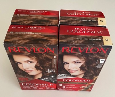 Revlon ColorSilk 46 Medium Golden Chestnut Brown Permanent Hair Color Dye