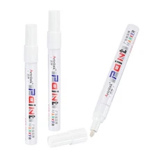 3Pcs White Paint Markers Pens, Round Tip Permanent Oil-Based Paint Pens