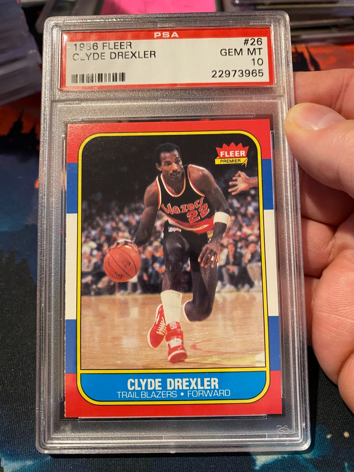 1986 Fleer Clyde Drexler PSA 10 Rookie Card