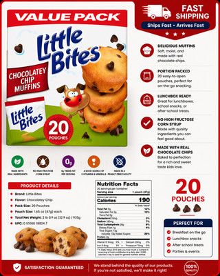 Entenmann's Little Bites Chocolate Chip Muffins 20 CT 1.5 OZ