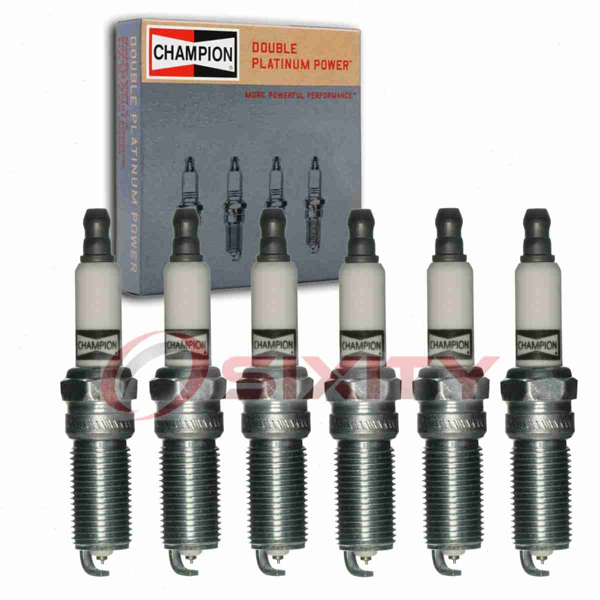 6 pc Champion Double Platinum Spark Plugs for 2015-2017 Ford F-150 3.5L V6 cr