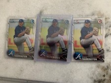 Drew Harrington RC LOT 3x 2016 Bowman Draft Refractor Chrome & Base #BDC37