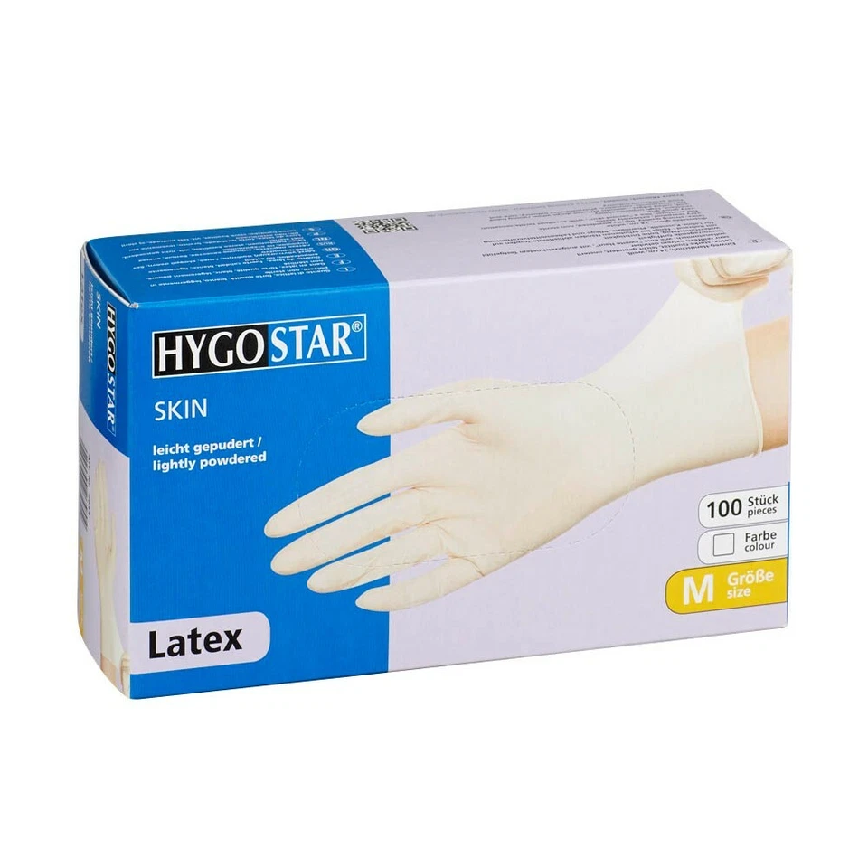 100 Latexhandschuhe gepudert Gr. M SKIN 2655 HYGOSTAR