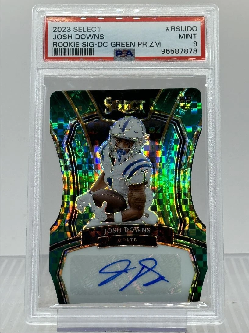Josh Downs Panini Select Rookie Signatures #RSIJDO Die-Cut Green Prizm