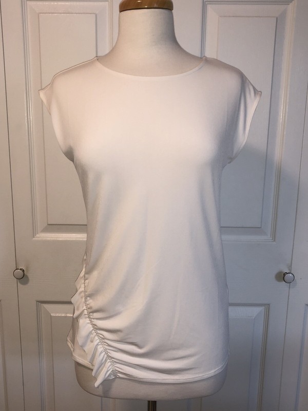 Banana Repulic Womens Ivory Ruched Ruffle Top XS NWT Gorgeous!