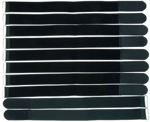10 x Klettband 80 cm x 50 mm schwarz Klettkabelbinder Kabelbinder Kabelklettband