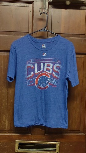 Majestic Blue Chicago Cubs Graphic T-Shirt Youth Size XL /18